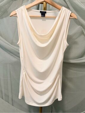 Ann Taylor Ivory Cowl-Neck Sleeveless Top